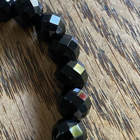 Thomas Sabo Black Obsidian Bracelet Stretch 17.5cm With Buddha 925 Silver Charm - Picture 4 of 6